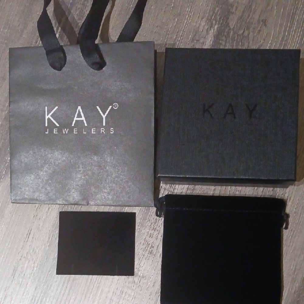 Kay Jewelers Gift Bag, box, and Velvet Jewelry Pouch